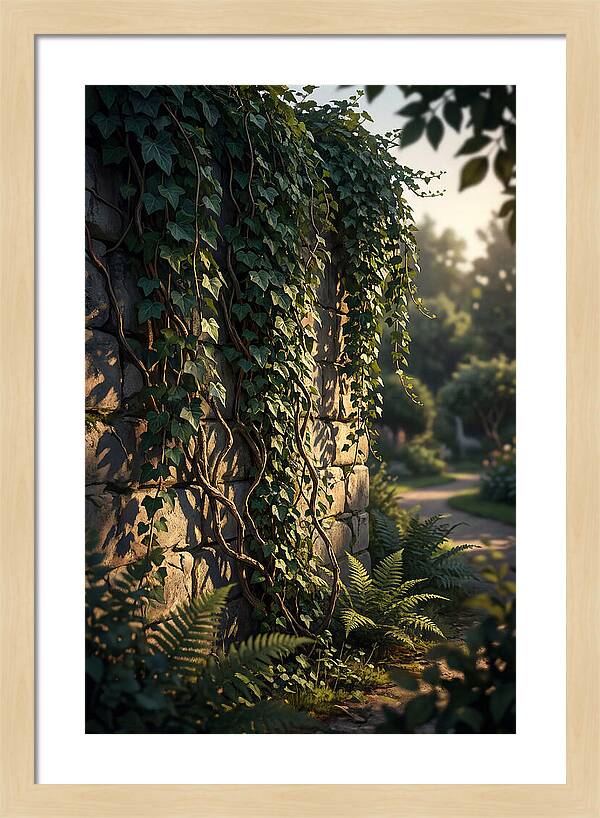 Garden Wall Draped In Ivy