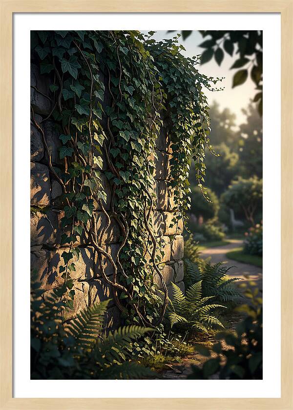 Garden Wall Draped In Ivy