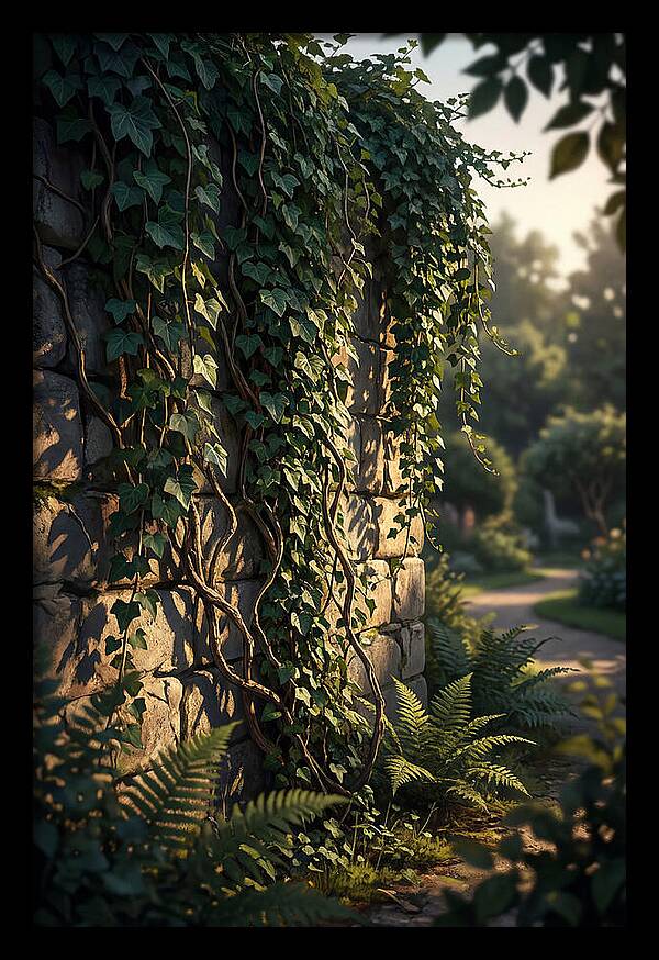 Garden Wall Draped In Ivy
