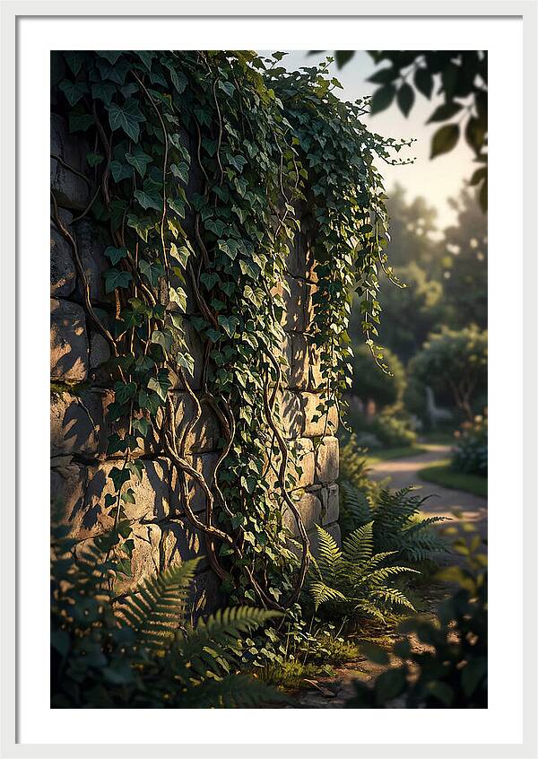 Garden Wall Draped In Ivy
