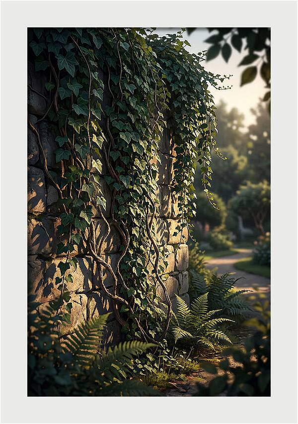 Garden Wall Draped In Ivy