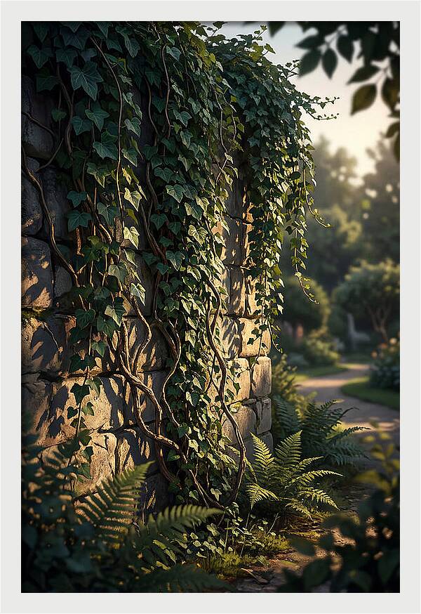 Garden Wall Draped In Ivy