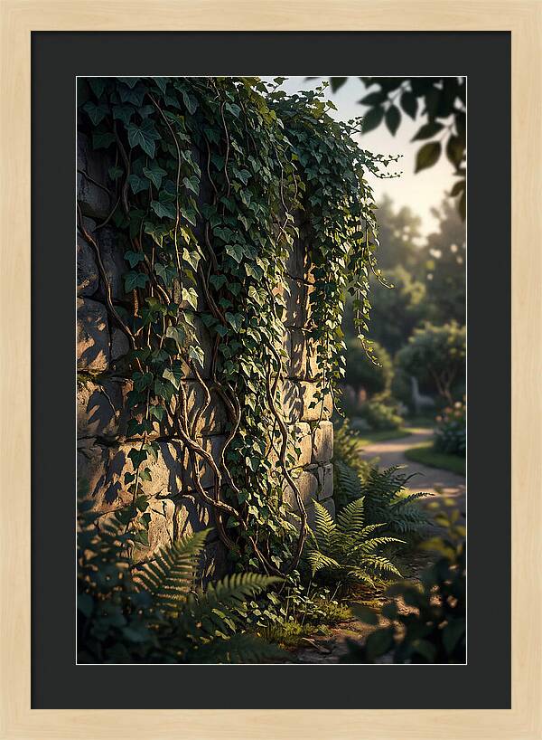 Garden Wall Draped In Ivy