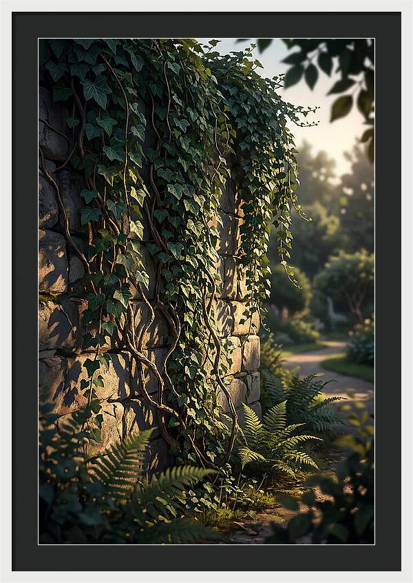 Garden Wall Draped In Ivy