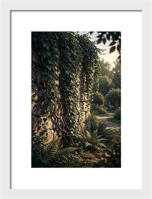 Garden Wall Draped In Ivy