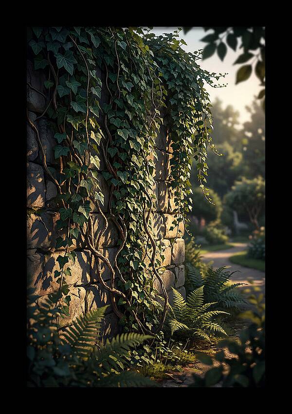 Garden Wall Draped In Ivy