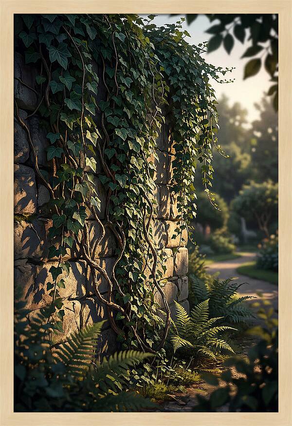 Garden Wall Draped In Ivy