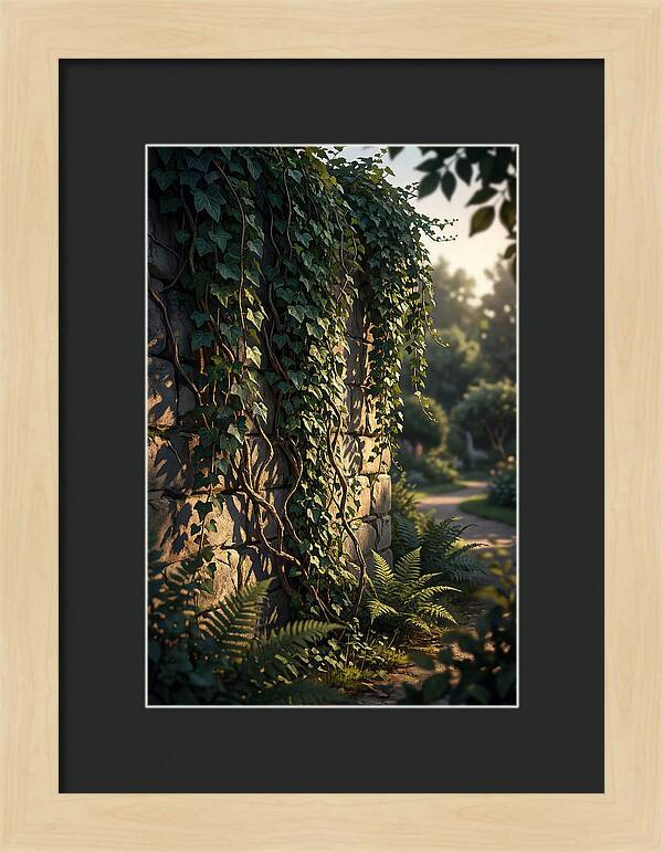 Garden Wall Draped In Ivy
