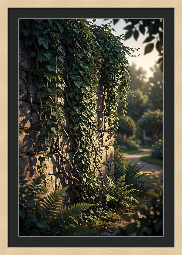 Garden Wall Draped In Ivy