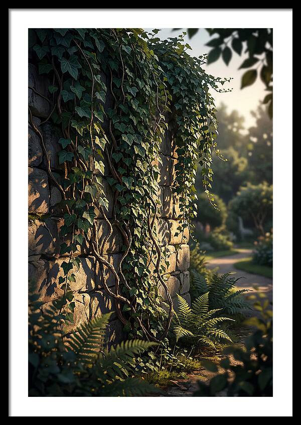 Garden Wall Draped In Ivy