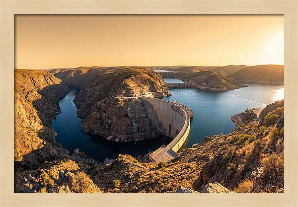 Garrison Dam At Sunset