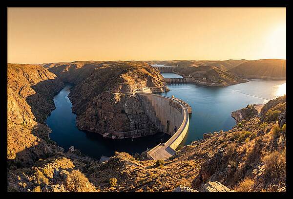 Garrison Dam At Sunset