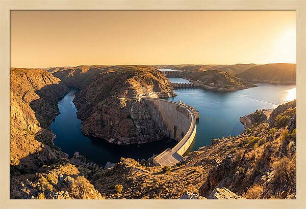 Garrison Dam At Sunset