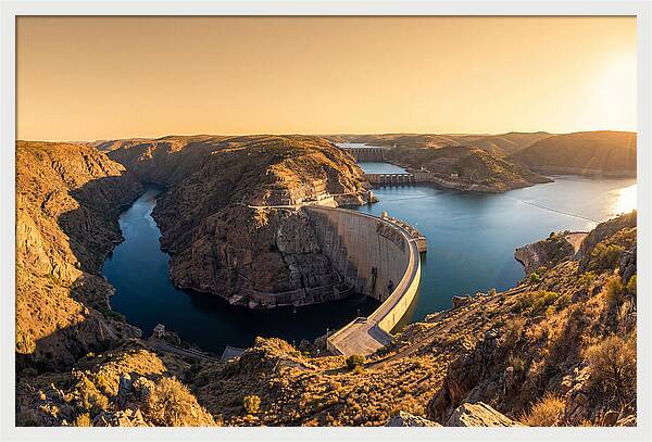 Garrison Dam At Sunset