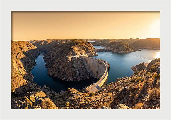 Garrison Dam At Sunset