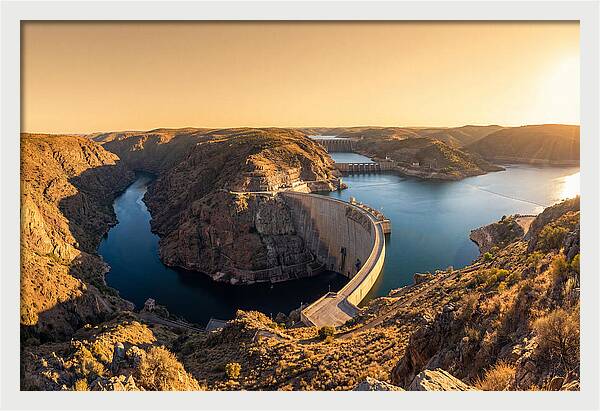 Garrison Dam At Sunset