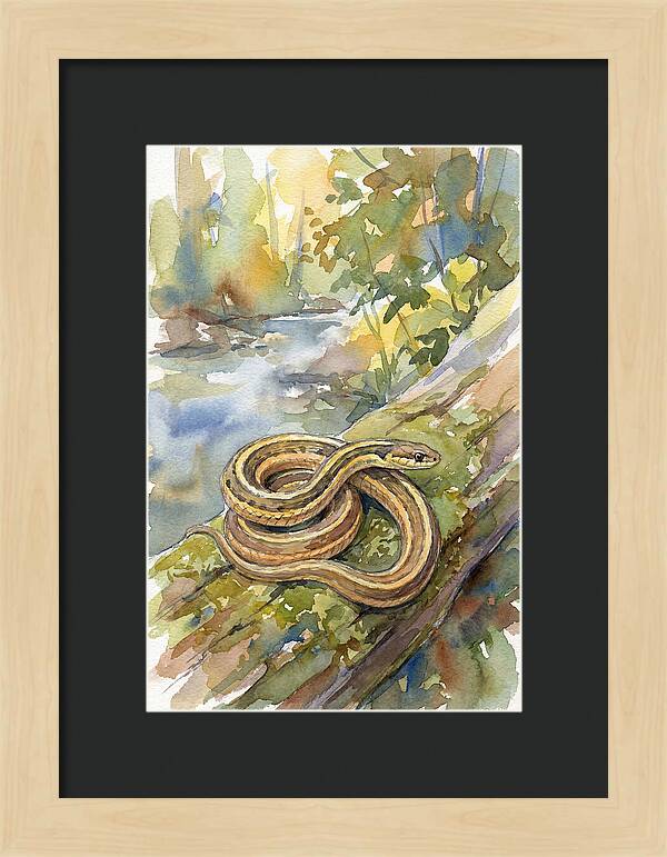 Garter Snake Among Natures Beauty