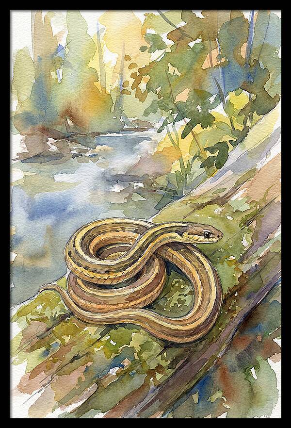 Garter Snake Among Natures Beauty
