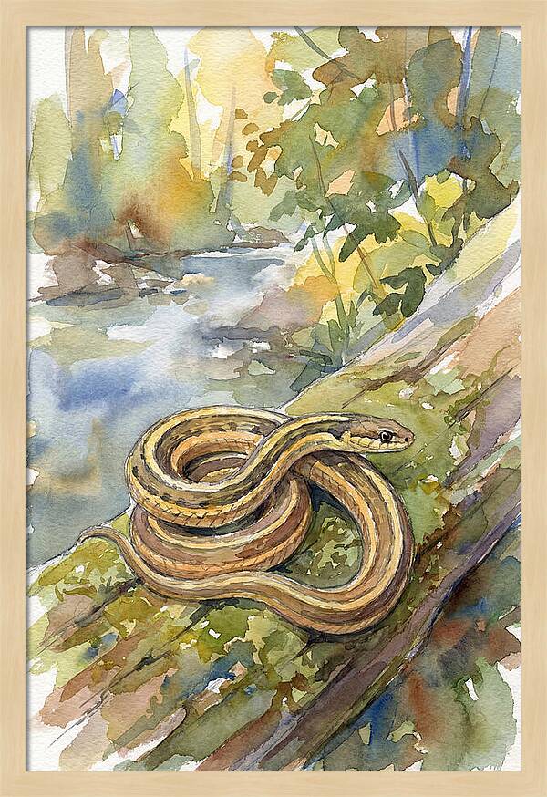 Garter Snake Among Natures Beauty