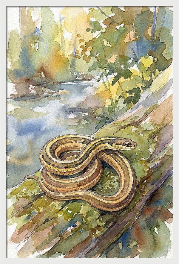 Garter Snake Among Natures Beauty