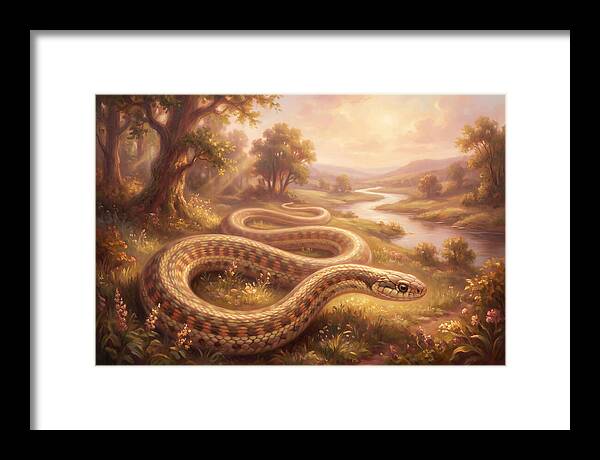 Garter Snake In A Serene Landscape