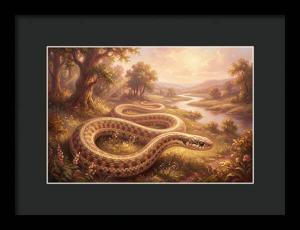 Garter Snake In A Serene Landscape