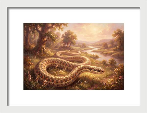 Garter Snake In A Serene Landscape