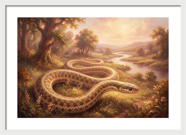 Garter Snake In A Serene Landscape