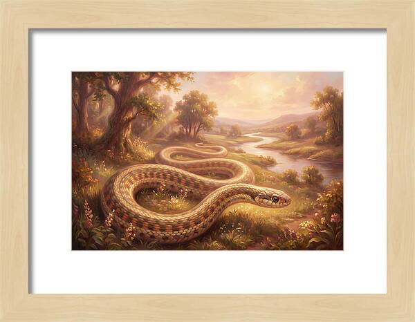 Garter Snake In A Serene Landscape