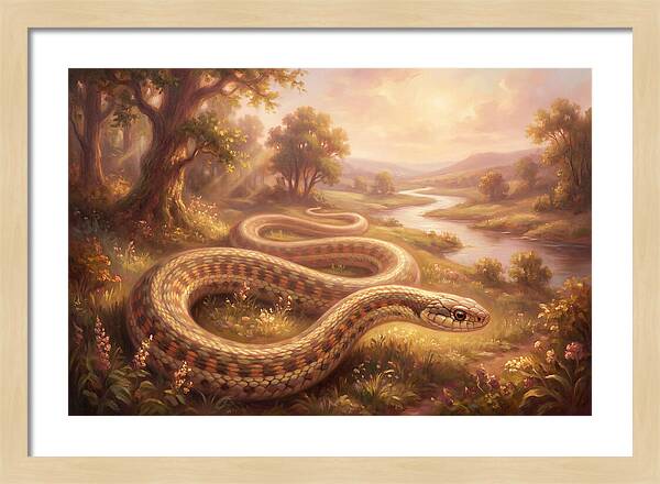 Garter Snake In A Serene Landscape