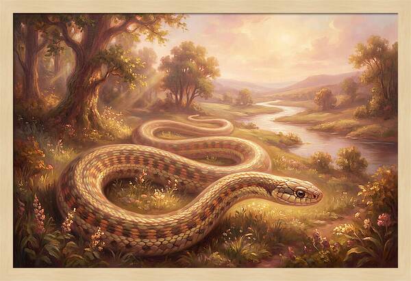 Garter Snake In A Serene Landscape
