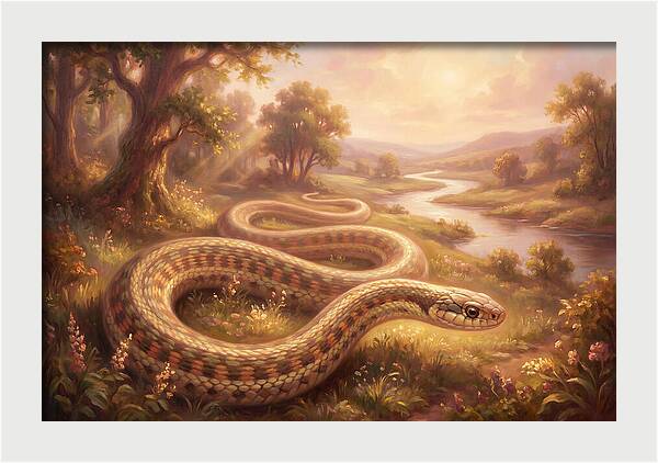 Garter Snake In A Serene Landscape
