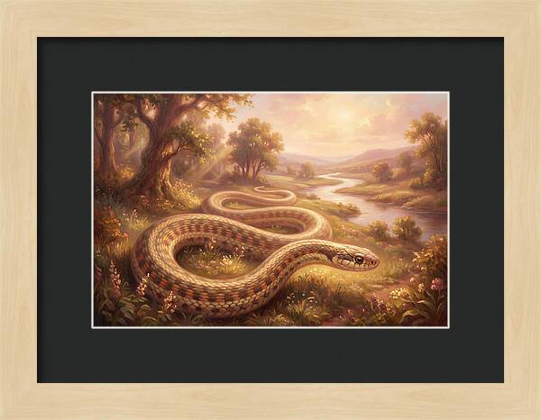 Garter Snake In A Serene Landscape