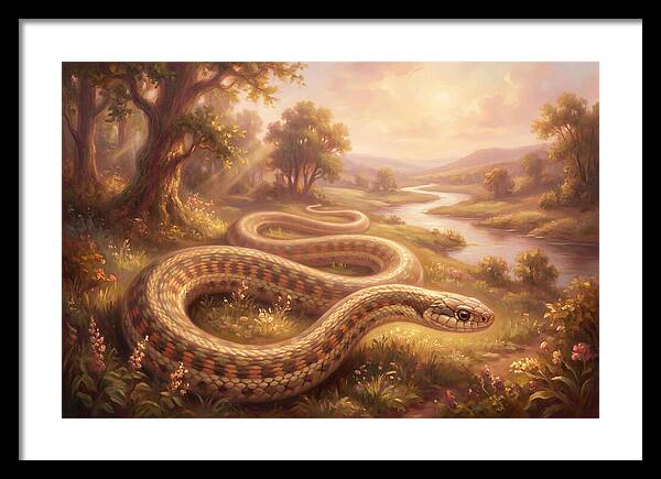 Garter Snake In A Serene Landscape