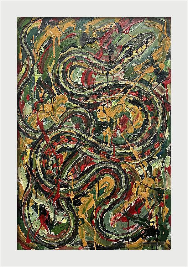 Garter Snake In Expressionist Style