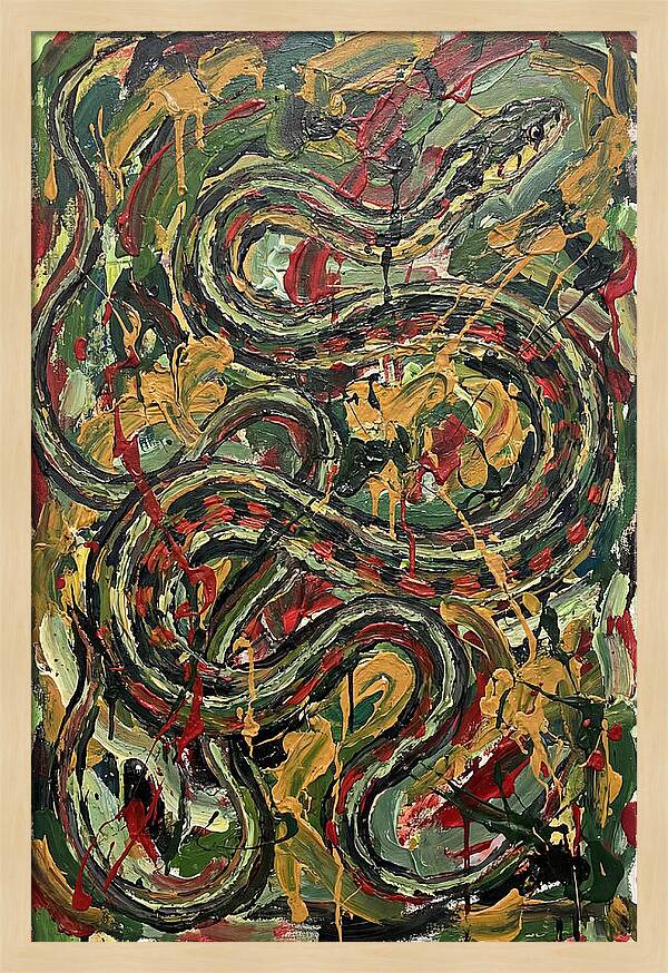 Garter Snake In Expressionist Style