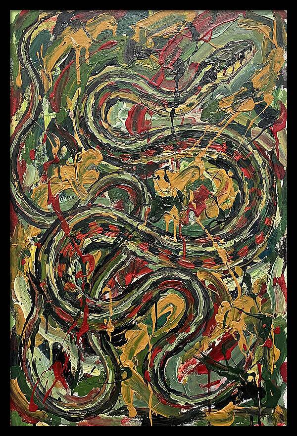 Garter Snake In Expressionist Style