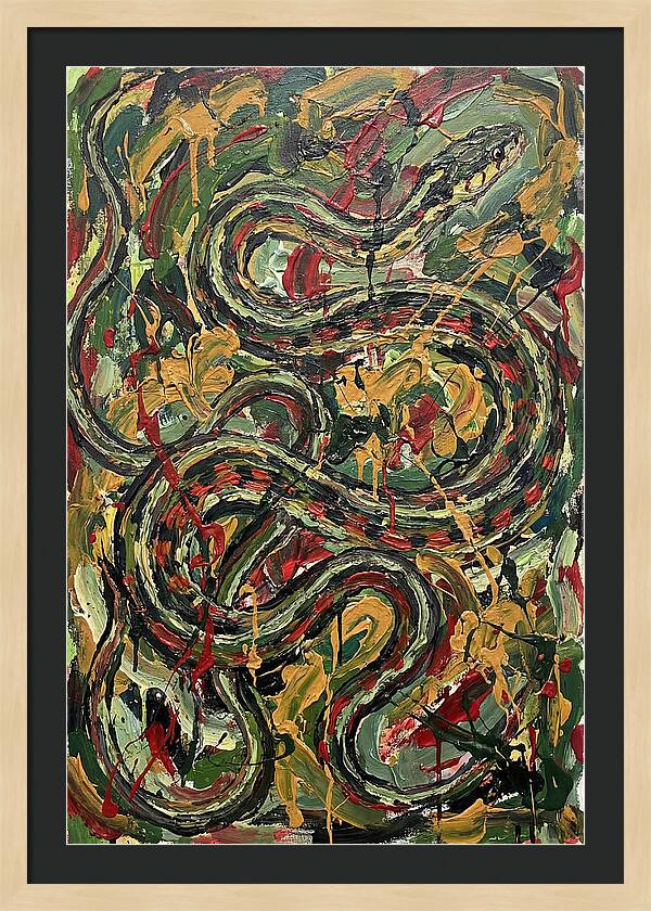 Garter Snake In Expressionist Style