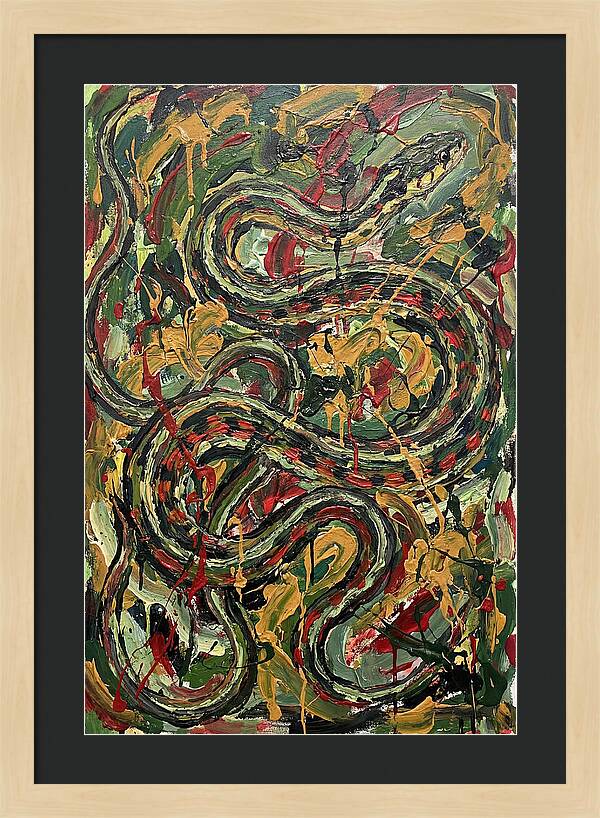 Garter Snake In Expressionist Style