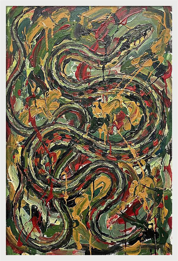 Garter Snake In Expressionist Style