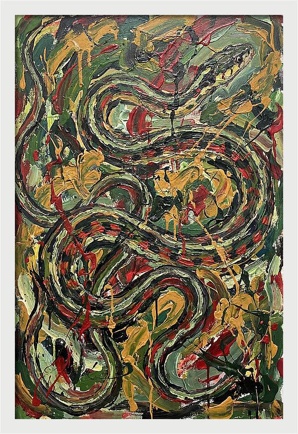 Garter Snake In Expressionist Style