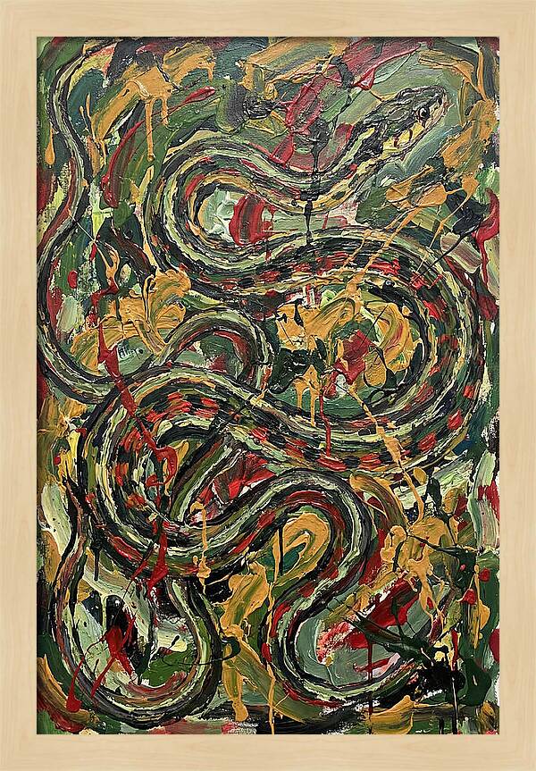 Garter Snake In Expressionist Style