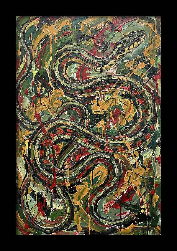 Garter Snake In Expressionist Style