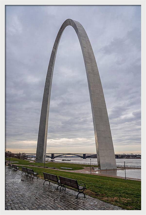 Gateway Arch Under Cloudy Skies