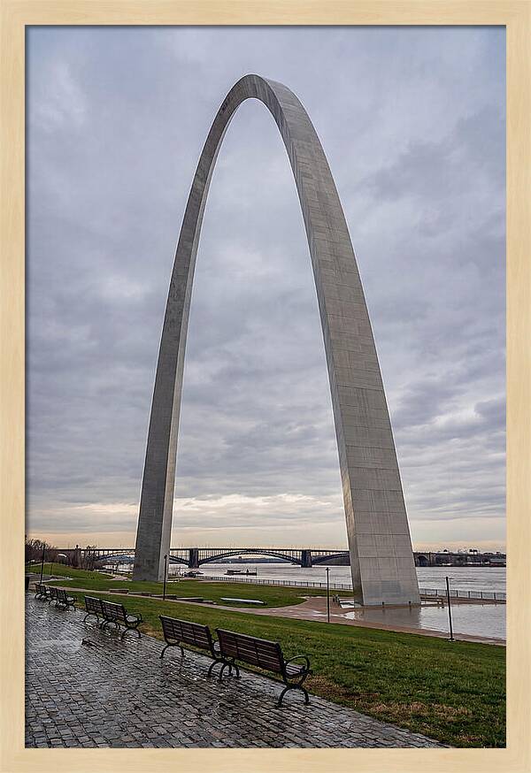 Gateway Arch Under Cloudy Skies