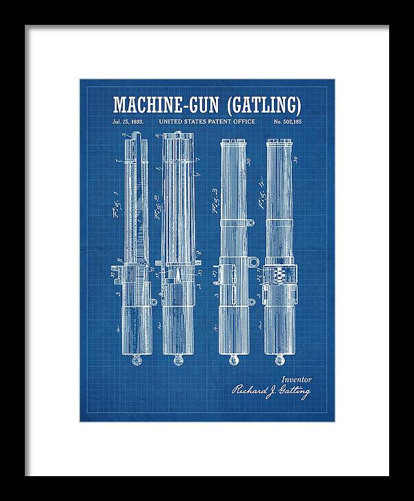 Gatling Machine Gun Blueprint Patent Us502185