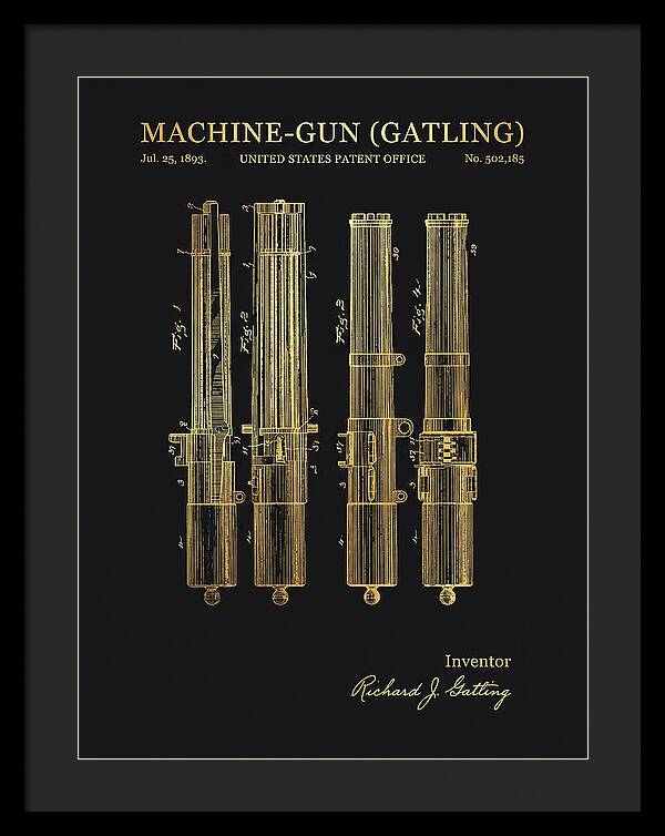 Gatling Machine Gun Gold Patent Us502185