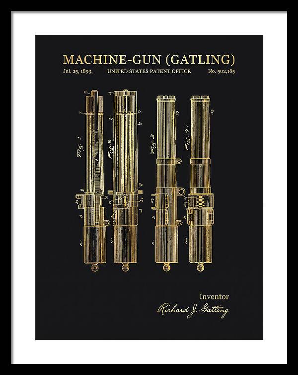 Gatling Machine Gun Gold Patent Us502185