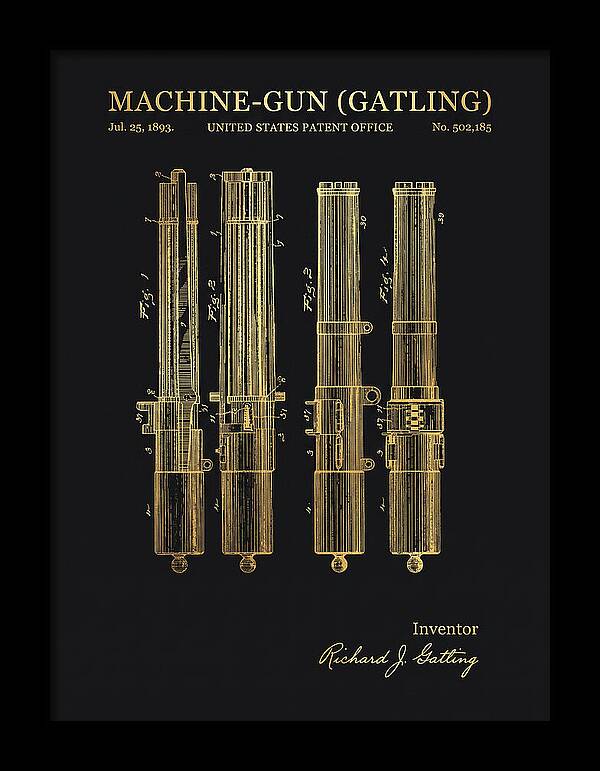 Gatling Machine Gun Gold Patent Us502185