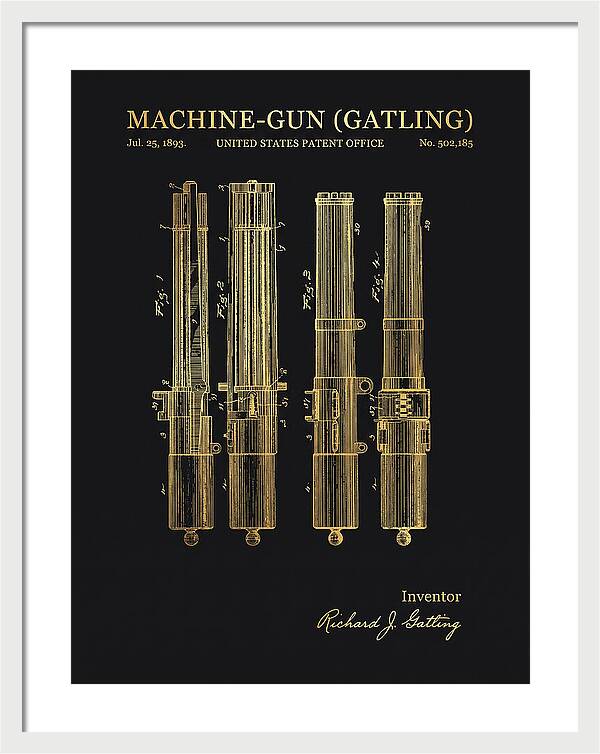 Gatling Machine Gun Gold Patent Us502185